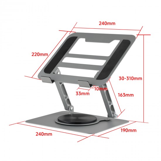 Laptop Stand Folding Lift Cooling Base Desktop Tablet Portable  Adjustable Bracket Compatible With All Notebook Sliver